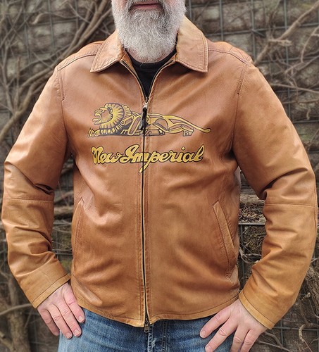 Handbemalte lederjacke l - lederjacke,