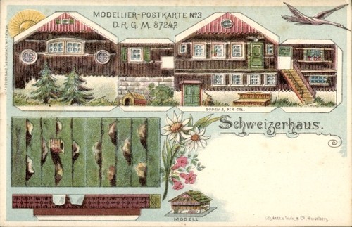 Litho modellier postkarte - litho, modellier-postkarte