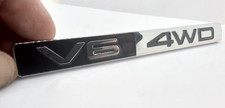 3D V6 4WD KFZ Metall Aufkleber Auto Emblem Logo V6 4wd Logo 14 cm x 1,5 cm