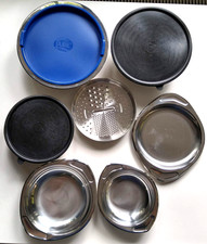 AMC KONVOLUT: 3 Schüsseln + Deckel / 3 Servierschalen / Reibe - Edelstahl 18/10