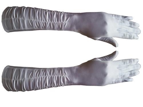 Lange weiße handschuhe satin - lange,