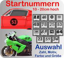 Startnummer Aufkleber Auto &