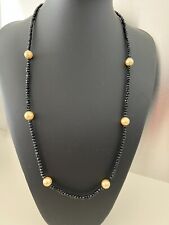 75+5 cm Kristall Kette schwarz