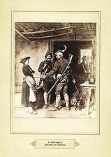 Abschied der Sennerin um 1867 von Franz Defregger Faksimile 66 auf Büttenpapier