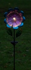 Solithia Solarleuchte Blume Neuwertig Blau Outdoor ca. 1m Hoch