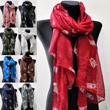 Schal Halstuch Tuch Langschal Stola Lang Halstücher Damenschal Tücher Eule Neu 