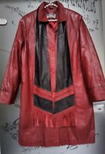 LEDERMANTEL "MATRIX" S/M ROT 100%ECHTES LEDER NEUWERTIG VINTAGE + SCHAL PCP-FREE
