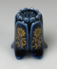 Fingerhut Lindner Porzellan kobaltblau Margerithe Golddekor Spitzenform