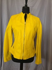 Neue Damen Lederjacke Weiches Nappaleder Sonnengelb Neu nie getragen  Gr. 38