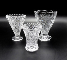 3 kleine Vasen - Glas / Kristall