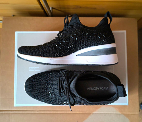 Schwarze damen sneaker plateau - schwarze,