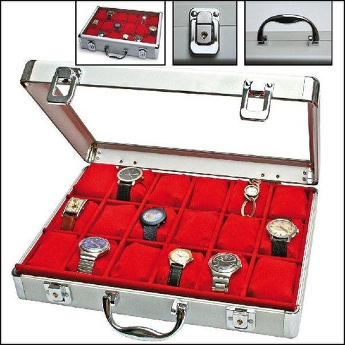 Uhrenkoffer alu innen rot - uhrenkoffer, alu,