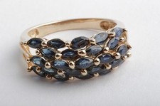 Saphir Ring 585 14K Gelbgold Gr. 53  23 Saphire Safir *