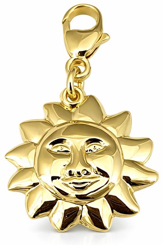 Anhänger charm sonne gold - anhänger,