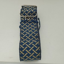 Gitarrengurt Gitarrenband Cotton blau Metalllasche verstellbar