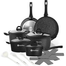 Topfset Induktion 15-tlg Kochtopfset mit Deckel und Pfannenset Kochgeschirr Set