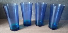 TUPPERWARE ♔ ELEGANZIA ♔ 4 x BECHER ♔ Longdrinkbecher ♔ groß 475 ml ♔ blau