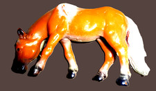 RAR Alt SCHLEICH No 13209 HAFLINGER STUTE grasend PFERD Horse Figur Tier Sammeln