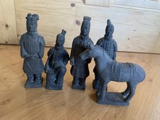 Terrakotta Armee Figuren China 5 Stück Qin Dynasty Krieger Soldan Pferde