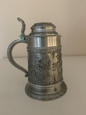 Vintage zinnkrug mit deckel - mit,