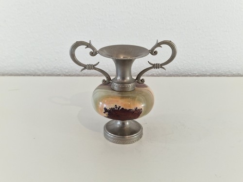 Zinnkrug mit marmor zinnvase - zinnkrug,