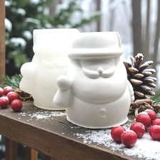 Weihnachtsmann Kerzenhalter Silikonform Stabkerze Gießform Weihnachten Advent