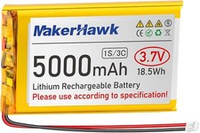 3,7 V 5000 mAh LiPo-Akku, wiederaufladbar, 1S 3C 105080 Lithium-Polymer-Akku