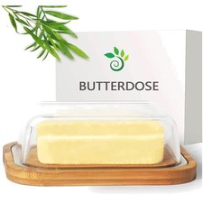 Butterdose glas bambus 250g - glas,
