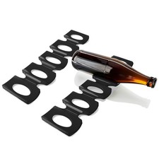 2x Flaschenhalter - faltbare Flaschenablage- Stapelhilfe Kühlschrank - schwarz