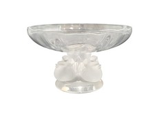 Lalique Nogent Schale Kristallglas signiert Bonboniere Vögel