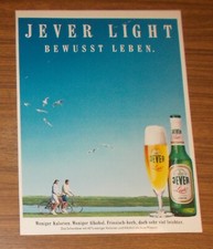 Seltene Werbung JEVER LIGHT - Bewusst leben - Radtour - Möwen 1990