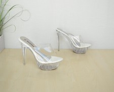 tolle Maiernisi Glas-Plateau Pantoletten Gr. 38 (Länge s.Foto) High Heels - TOP