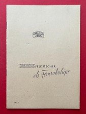 DDR Broschüre VEB CARL ZEISS Jena 1952 Feldstecher als Fernrohrlupe  ( F22301