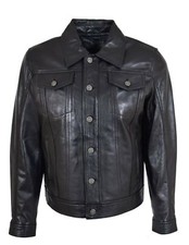 Herren echtleder trucker jacke - herren,