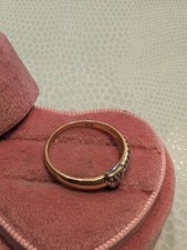 Damenring 585 Gelbgold poliert, Weißgold Herz 3 Diamanten 0,01ct w-si für Frauen