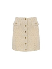 Rock Twinset Kurz, IN Tweed, Tragbarkeit Slim, Farbe Ivory, Modell 242TP