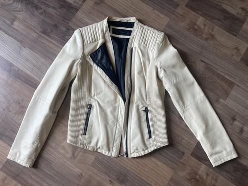 Zara lederjacke echtleder nude - zara,