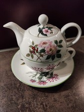 Feine Teekanne mit Teekanne Set  mit Blumendekor Fine Bone China Crown Trend