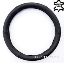 LKW Bus Ø 44 - 46 Lenkradbezug Lenkradhülle Lenkradschoner ECHTES LEDER Schwarz
