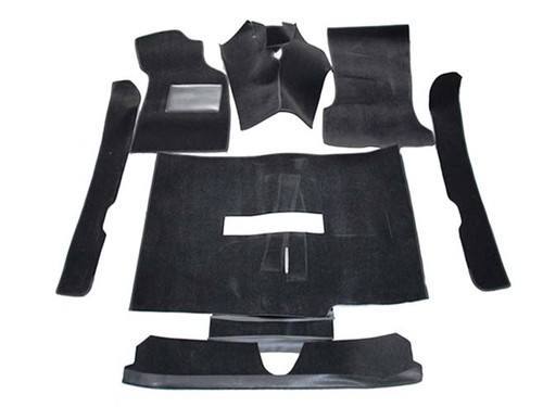 Schwarzer teppichsatz velours - teppichsatz,