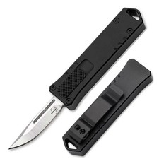 BÖKER PLUS® Micro USB OTF Taschenmesser 42a D2 Aluminium-Griff Schwarz - 01BO970