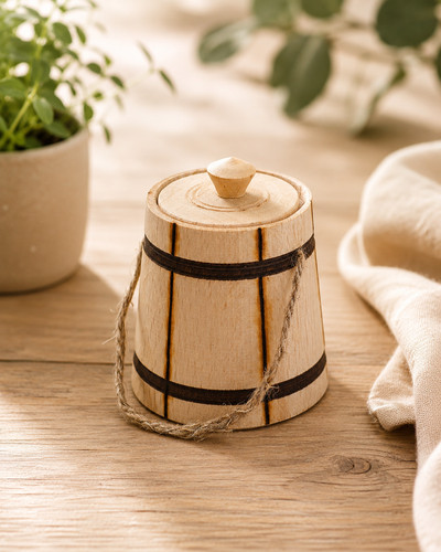 Mini holzfass buche mit deckel - holzfass,