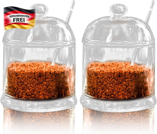 Zucker gewürzdose set glas - zucker-,