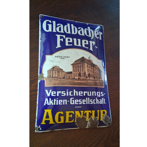 Antikes emailschild gladbacher - emailschild,