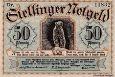 Notgeld - 50 Pfennig - Stellingen  Bär + Seehund - 1920  