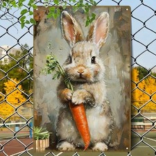 Blechschild Kaninchen Hase mit