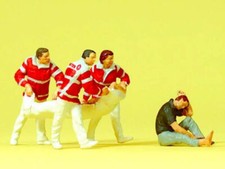 Preiser 10567 Sanitäter Bergetuch Verletzte 5 Figuren Rettungsdienst DRK H0 Neu