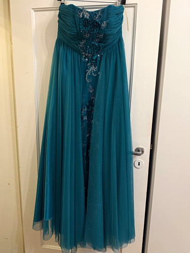 Damen abendkleid lang - lang, petrol