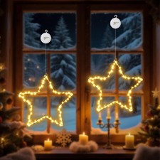 2 Stück Stern Weihnachtsbeleuchtung Fenster 120 LED Weihnachtsstern Beleuchtet