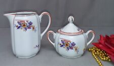 Rieber Porzellan Mitterteich 20er Zuckerdose mit Deckel, Milchkännchen  C 913